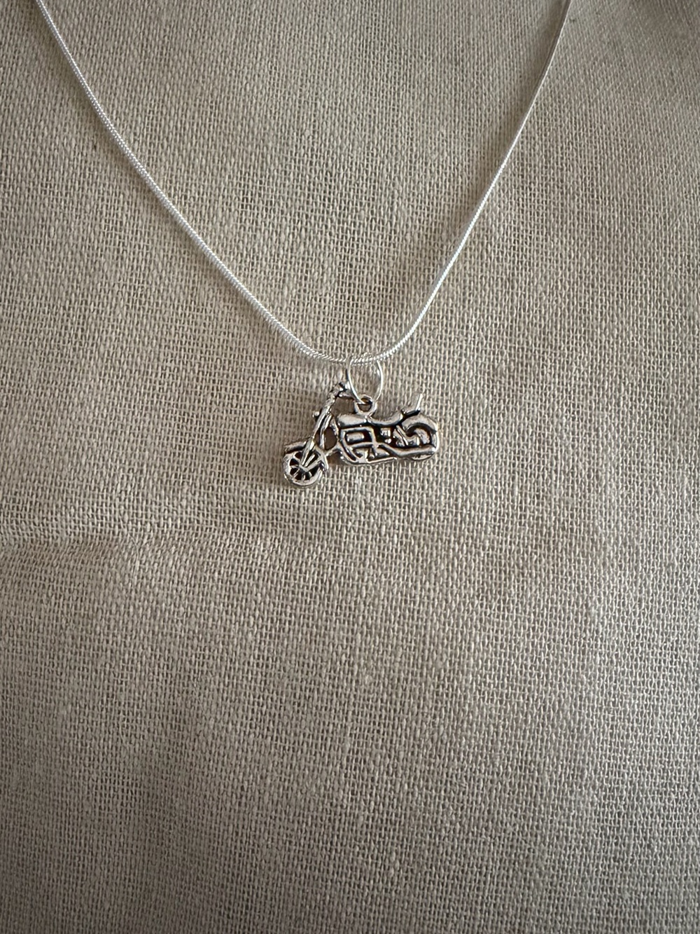 Silver Motorcycle Charm Necklace - Women Jewelry